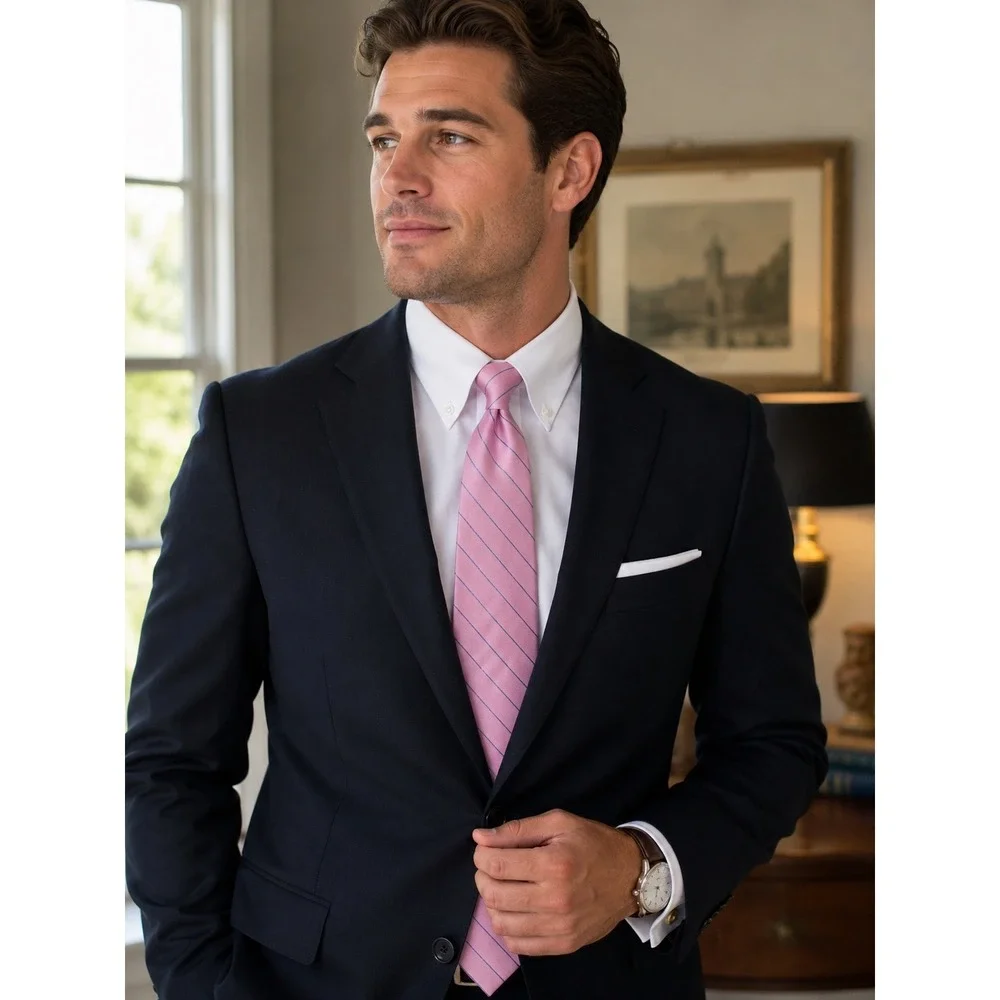 Brooks Brothers 346 Silk Tie NWT Pink Blue Stripe Preppy Ivy League Necktie Gift